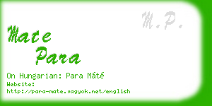 mate para business card
