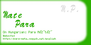 mate para business card